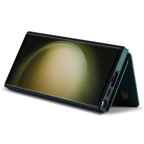 DG.MING Konstläder Plånboksfodral för Samsung Galaxy S23 Ultra - Grön