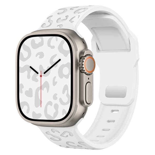 Apple Watch (38/40/41mm) Armband Leopard Texture - Vit Vit