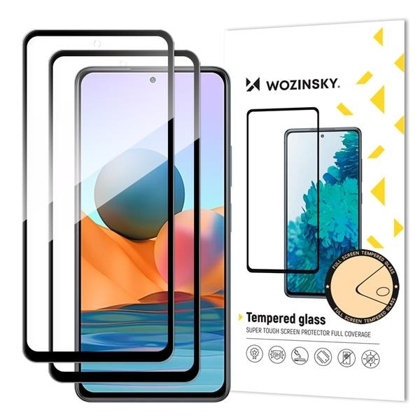 [2 PACK] Wozinsky Full Glue Härdat glas Xiaomi Redmi Note 10 Pro - Svart Svart