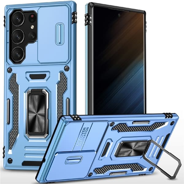 Mobilskal till Galaxy S25 Ultra Kickstand Slide - Babyblå Blå