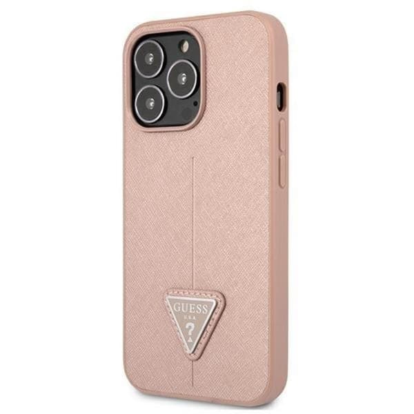 Guess iPhone 13 Pro/13 Skal Saffiano Triangle Logo - Rosa Rosa