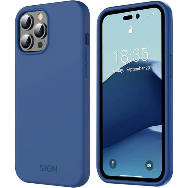 SiGN iPhone 14 Pro Max Skal Liquid Silicone - Havsblått Blå