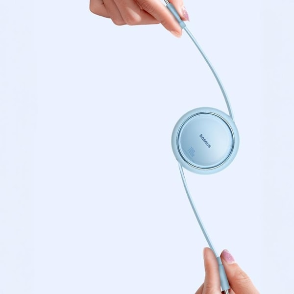Baseus Retractable Free2Draw Mini USB-C - USB-C 100W 1m - Blå