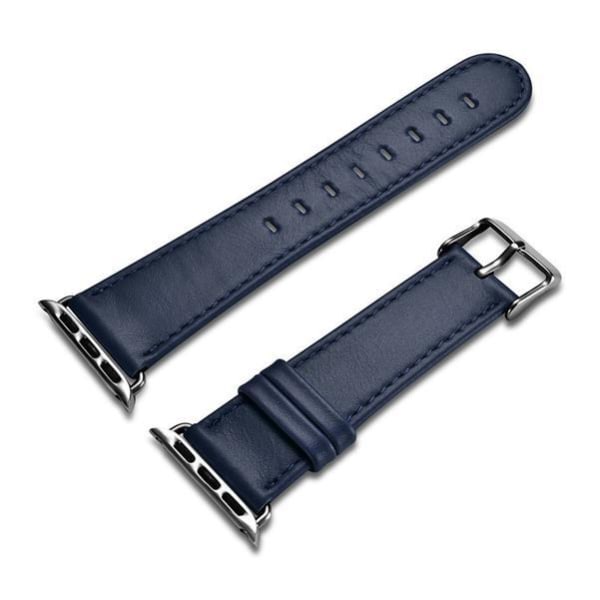 iCarer Äkta Läder Armband Apple Watch 3 / 2 / 1 38mm - Mörkblå Blå
