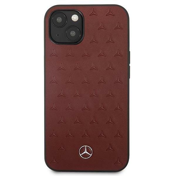 Mercedes Leather Stars Pattern Cover iPhone 13 Mini - Rød Red