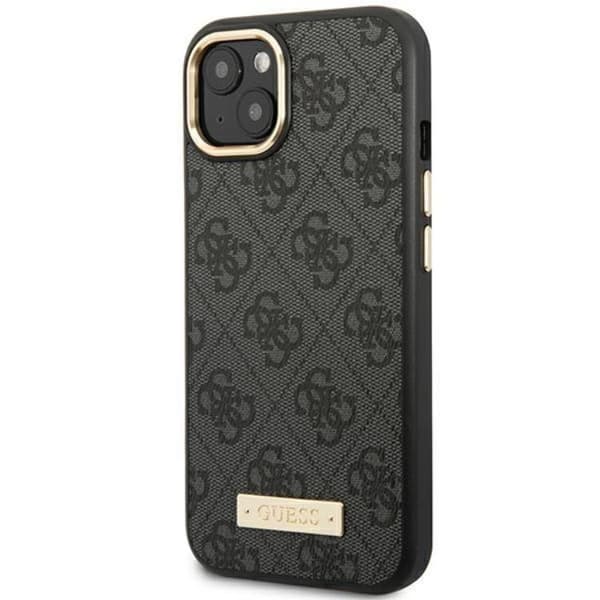 GUESS iPhone 14 Plus -puhelinkotelo MagSafe 4G Logo Plate - Musta Black