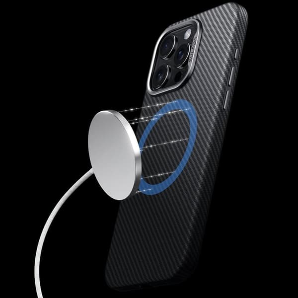 SULADA Mobilskal till iPhone 15 Pro Max Magnetisk Linsram Läder TPU Lila