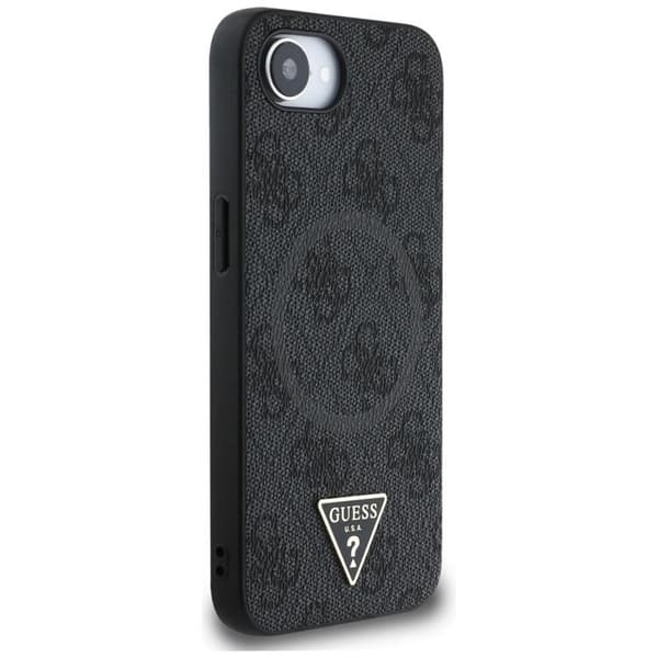 Guess Mobilskal till iPhone 16e MagSafe 4G Ring Triangle Logo Svart