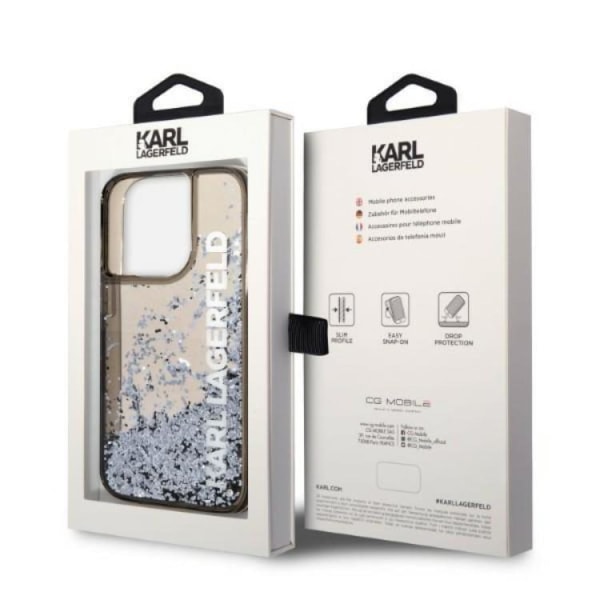 Karl Lagerfeld iPhone 14 Pro mobiltaske Magsafe Liquid Glitter