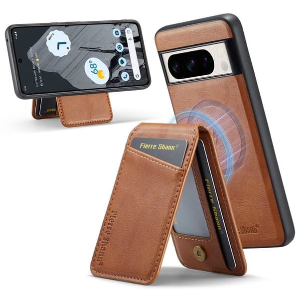 FIERRE SHANN 025 Google Pixel 8 Pro Fodral PU+TPU - Brun