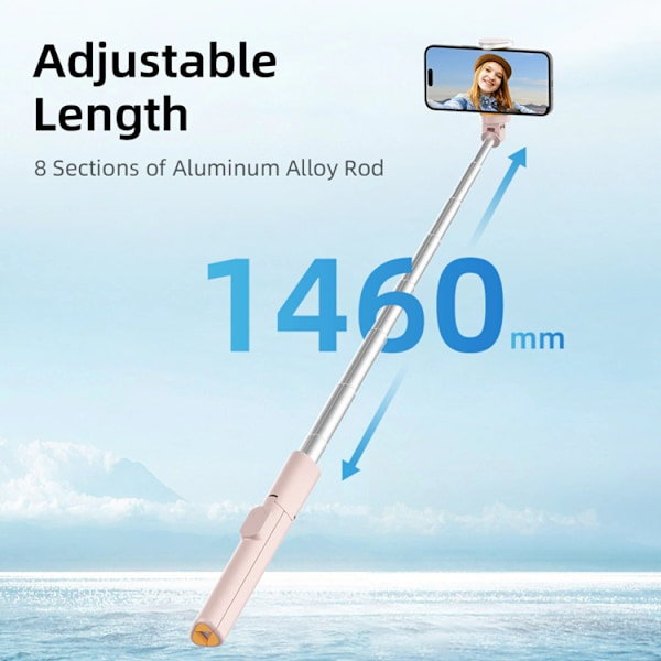 Tech-Protect Bluetooth Selfie Stick Tripod - Rosa Rosa
