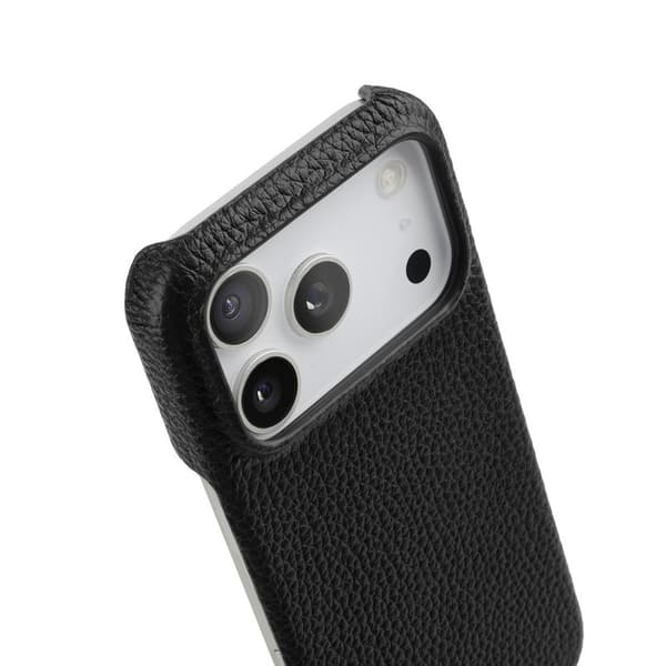 MELKCO Mobilskal till iPhone 17 Pro Äkta Läder PC Svart