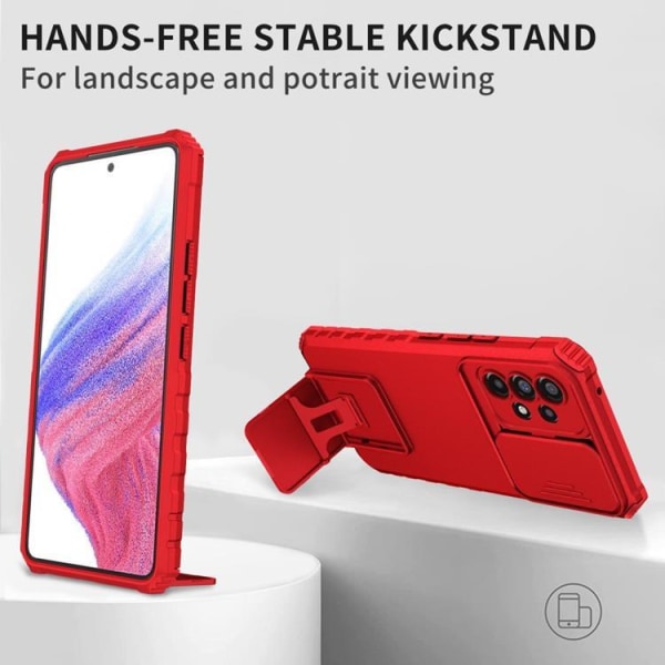 Galaxy A33 5G Skal Kickstand Kameraskydd Slide - Röd