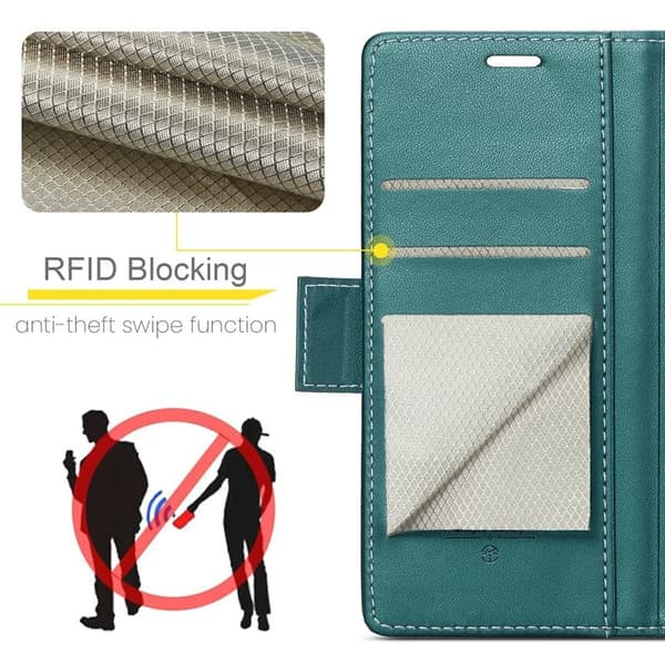 CASEME Plånboksfodral Konstläder för Google Pixel 9 Pro XL - Grön