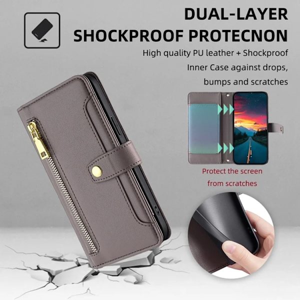 Galaxy M52 5G Plånboksfodral Drop Proof Grå