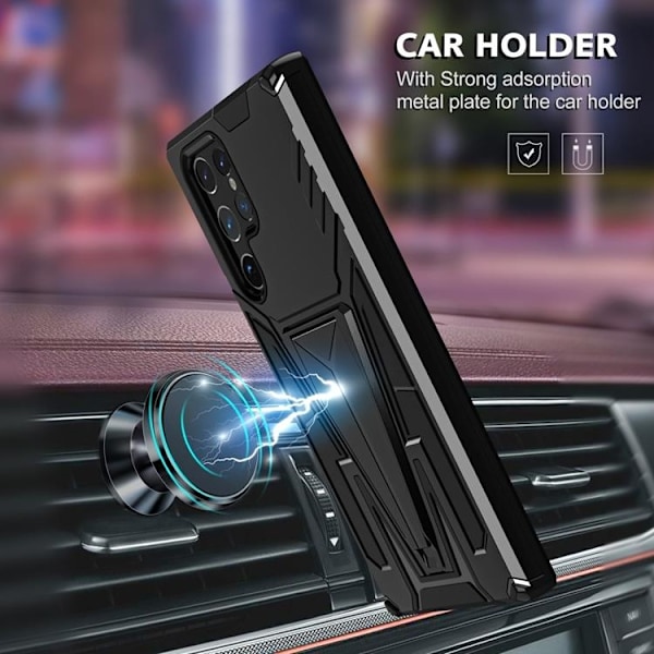 V-Shaped Kickstand Skal Galaxy S22 - Svart Svart