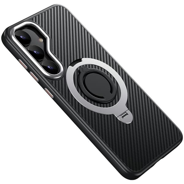 Mobilskal till Galaxy S25 MagSafe Carbon Fiber Kickstand - Silver Silver