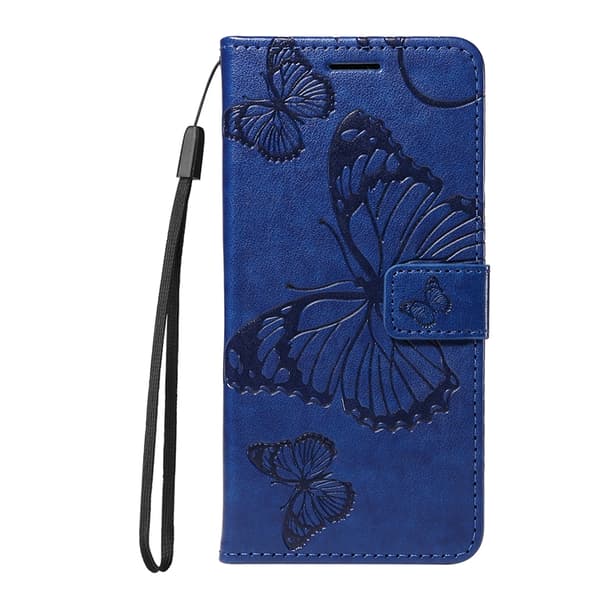 OnePlus 15 5G Konstläder Plånboksfodral Floral Butterfly Imprinted Blå