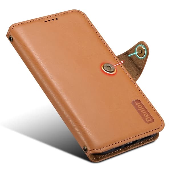 DENIOR Samsung Galaxy S21 FE 5G Plånboksfodral Konstläder Khaki