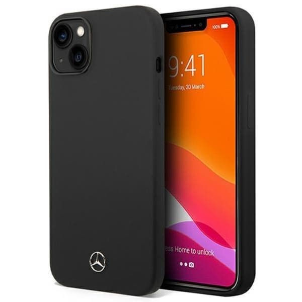 Mercedes iPhone 14 Plus -kuori Magsafe Silicone - Musta Black