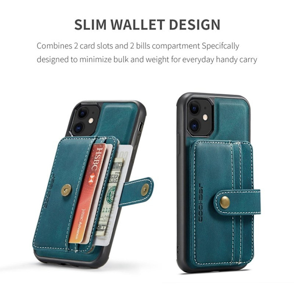JEEHOOD Mobilskal till iPhone 11 Shockproof Wallet RFID-Skydd Blå