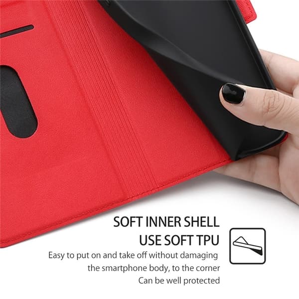 Xiaomi 13 Lite Plånboksfodral Dual Magnetic Clasp - Röd