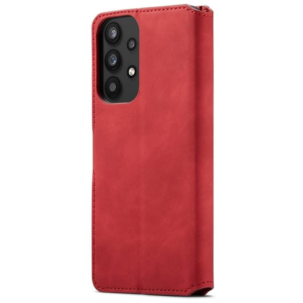 DG.MING Samsung Galaxy A33 5G Konstläder Plånboksfodral Retro Röd