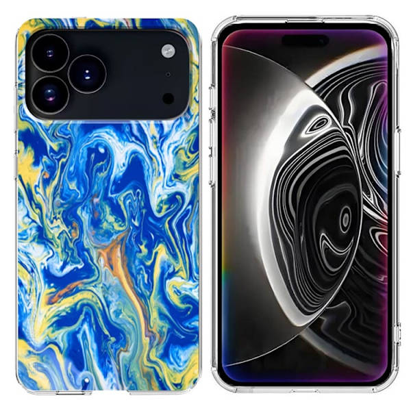 Mobilskal till iPhone 17 Pro Marble Pattern Printing Soft - Blå Blå