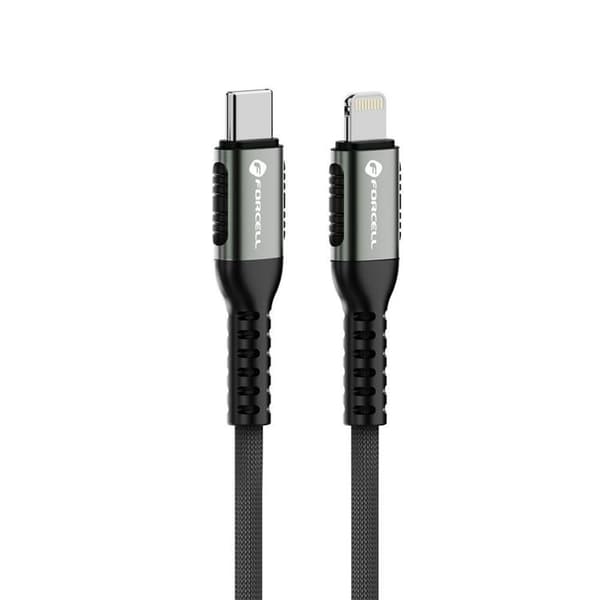Forcell USB-C till Lightning Kabel 27W 3m PD 3A Cafule - Svart Black