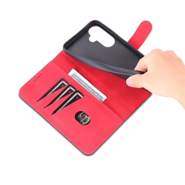 AZNS Samsung Galaxy A34 5G Plånboksfodral Konstläder - Röd