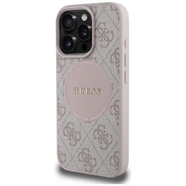 Guess telefontaske til iPhone 16 Pro MagSafe 4G Circle - Lyserød
