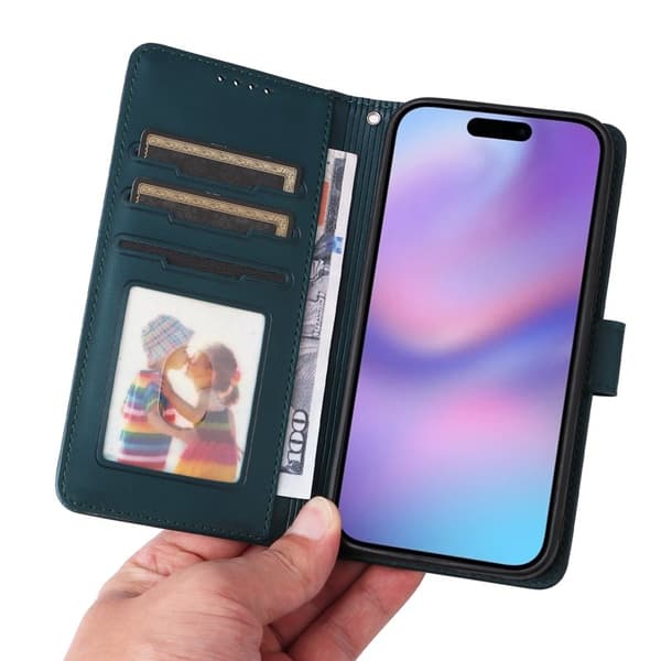 BETOPNICE iPhone 17 Plånboksfodral Magnetiskt Detachable Konstläder - Grön