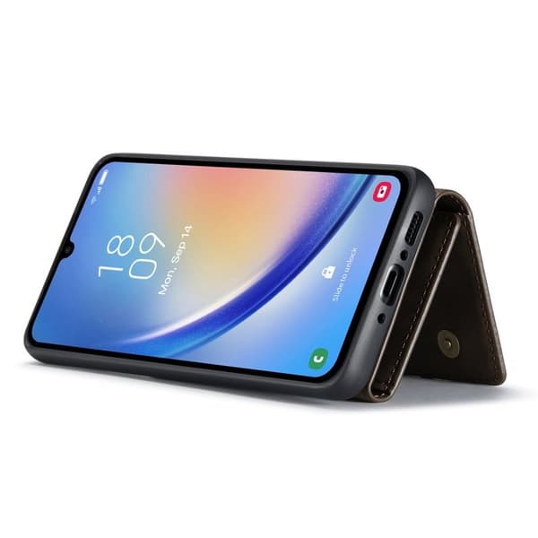 DG.MING Samsung Galaxy A34 5G Konstläder Plånboksfodral Brun