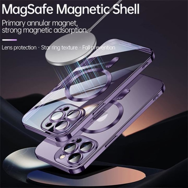 Electroplating Magsafe Skal iPhone 14 Pro Max - Lila