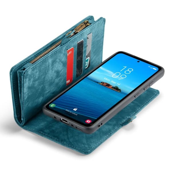 CASEME 008 Plånboksfodral för Samsung Galaxy A35 5G Konstläder - Blå