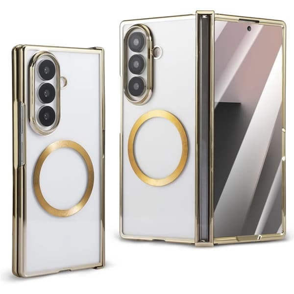 Mobilskal till Galaxy Z Fold 7 MagSafe Electroplating Vein - Guld Guld