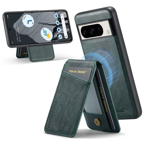 FIERRE SHANN 025 Google Pixel 8 Pro Fodral PU+TPU - Grön
