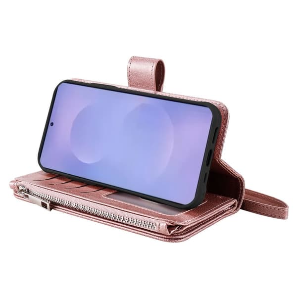 Plånboksfodral för Samsung Galaxy S26 Plus Magnetiskt Konstläder - Roséguld