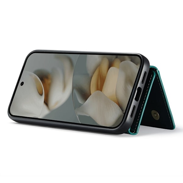 DG.MING Pixel 10 Konstläder Plånboksfodral PU + PC + TPU - Grön