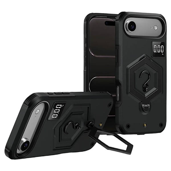 Mobilskal För iPhone Air Hexagonal Kickstand med Hook Svart