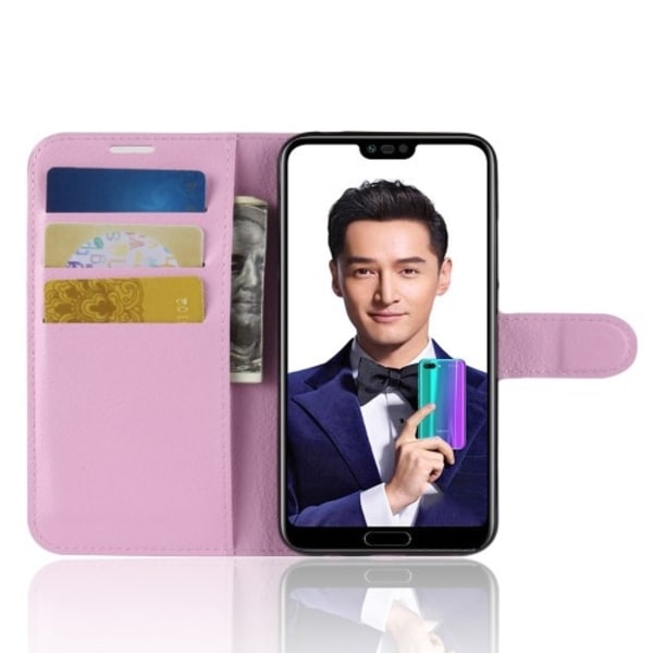 Litchi Plånboksfodral Till Huawei Honor 10 - Rosa Rosa