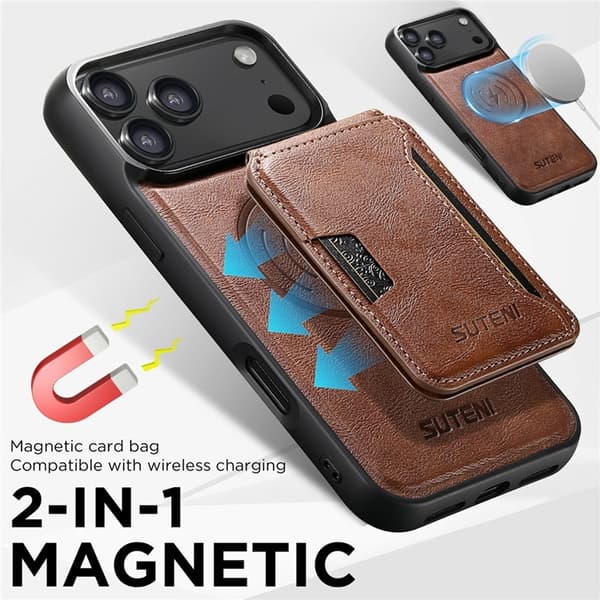 SUTENI Mobilskal till iPhone 17 Pro MagSafe Cowhide M3 - Brun Brun
