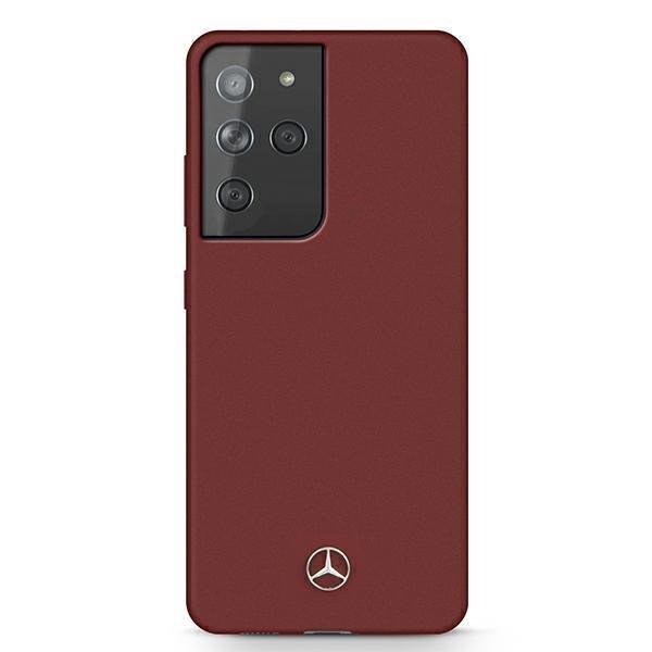 Mercedes Mobilcover Galaxy S21 Ultra Silicone Line - Rød Red