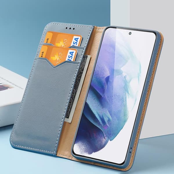 Dux Ducis Hivo Äkta Läder Fodral Galaxy S22 Plus - Blå Blå