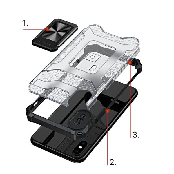 Crystal Ring Kickstand Skal iPhone XS Max - Röd Röd