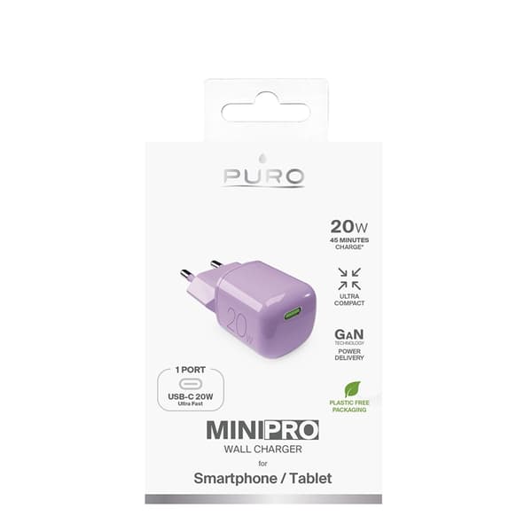 Puro Snabbladdare 20W GaN USB-C - Rosa
