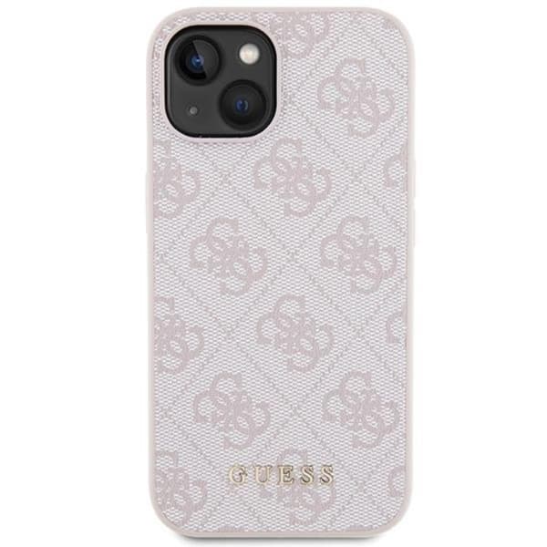 Guess iPhone 15 Mobilskal 4G Metal Gold Logo - Rosa Rosa