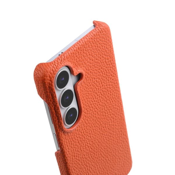 MELKCO Mobilskal för Samsung Galaxy S26 Äkta läder Magnetiskt PC - Orange