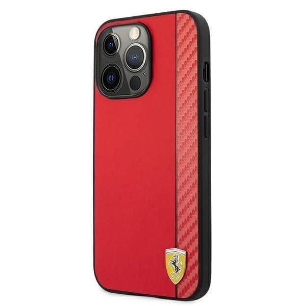 Ferrari Skal iPhone 13 Pro Max On Track Carbon Stripe - Röd Röd