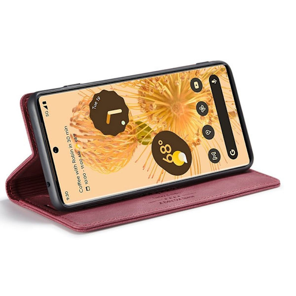 AUTSPACE A01 Plånboksfodral för Google Pixel 6 Pro Konstläder - Röd